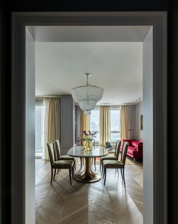 Паркетная доска Living Tree - Дуб Шоколадный, Натур (13,5х110х515мм) Французская елка